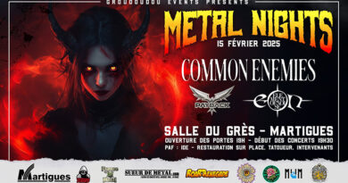 Metal Nights : concert avec Payback, eOn et Common Enemies le 15/02/2025 à Martigues